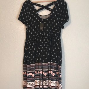 NWT Torrid Black Crossback Midi Dress